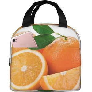 SUUNNY Oranje Print Lichtgewicht Herbruikbare Geïsoleerde Lunch Bag Houd Warmte Reizen Lunch Tote Bag voor Werk