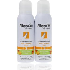 Allpresan Fu Spezial Nr. 3 schuimcrème met mango-geur - voetcrème voor zeer droge huid - voor de dagelijkse voetverzorging van zeer droge voeten - 2 x 125 ml