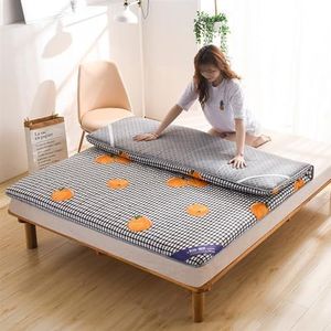 Tatami vloermat, bedmatras, ademende Japanse futon, dikke zachte matrastopper, opvouwbare gewatteerde matrasbeschermer, dikte 5 cm (kleur: E, maat: 120 x 200 cm)
