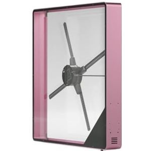 56cm Hologramventilator Ingebouwde Luidspreker 3D Led-projector Reclamedisplay Met Metalen Frame Brede toepassing (Color : Pink+Black)