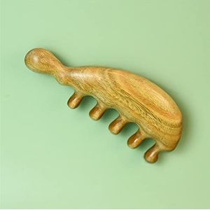 Hoofd meridiaan massage kam brede tand sandelhout kam acupunctuur gua sha hoofdhuid ontspannen bloedcirculatie antistatisch 1 stuk (kleur: 3)
