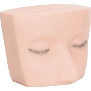 Make-up mannequin hoofd, veelzijdige wimper mannequin hoofd duurzame handgemaakte soft touch siliconen met 3 lagen wimpers voor wimperwinkels (witte huid)
