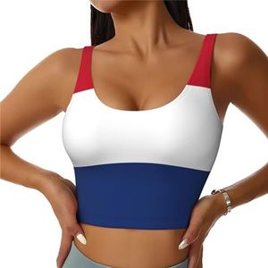 Hollandse Vlag Print Comfortabele Vrouwen Sport Vest Yoga Workout Vest Voor Vrouwen Lichtgewicht Zomer, Zwart, S