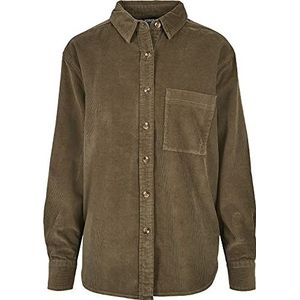 Overhemden - Dameshemd - Katoen - Corduroy - Slanke Kraag - Opgestikte Borstzakken