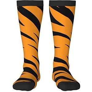 Buytruew Unisex nieuwigheid crew sokken, tijger patroon sokken, casual grappige gekke jurk sokken voor mannen vrouwen, Zwart, Eén Maat
