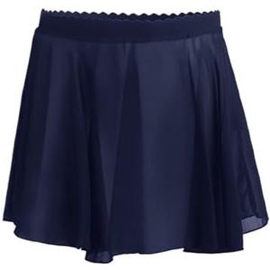 Chiffon rok voor dames, ballet-taille-tricot, chiffonrok, ballet-chiffon-wikkelrok, meisjes-ballet-chiffon-wikkelrok, dansrok voor peuters en kinderen, Navybule, XL for150-165cm