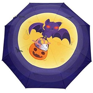 Vlinderdas vleermuis maan paraplu automatisch opvouwbaar draagbaar winddicht reisscherm voor mannen vrouwen