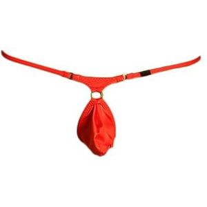 Men's Jockstrap Thongs T-Back Sexy G-String Low Rise Bulge Pouch Clubwear (Red,M)
