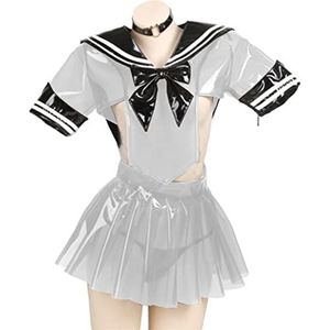 Doorzichtige PVC-kostuum matrozenpakje, transparant, XS