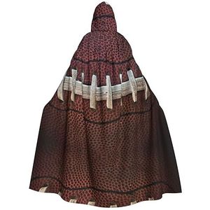 SSIMOO American Football Laces Adult Hooded Cloak, Vreselijke Ghost Party Mantel, Geschikt voor Halloween en themafeesten