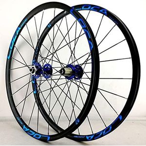 ZECHAO Fietswielen 26/27.5 / 29er, Mountain RIM RACING BIKE WHEELSET SNELLE RELEASE 24 SPOKEN for HYBRIDE/MIMBIKE 7-11 SPEED(A-blue,26inch)