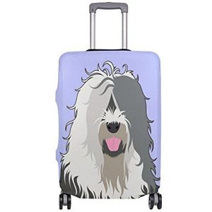 ALAZA Oude Engelse Sheepdog Bagage Cover Past 18-32 Inch Koffer Spandex Travel Protector, Meerkleurig, Medium Cover(Fit 22-24 inch luggage), Engels, reizen