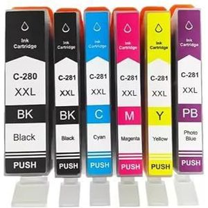 Compatibele PGI280 CLI281 inktcartridge for Can-n TS6120 TS6220 TS702 TR7520 TS8120 TS9120 printer(1 SET 6PCS)