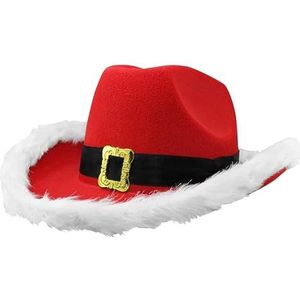 Kerstman cowboyhoed - Kerst Cowgirl hoed - Cowboykostuumaccessoires, verkleedhoed, cosplay rekwisiet voor mannen en vrouwen voor kerstkostuum feestartikelen Tujoba
