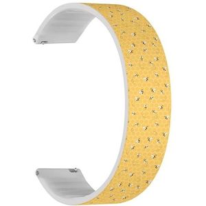 Solo Loop band compatibel met Forerunner 645/645 Music, Forerunner 55, Garmin Forerunner 245/245 Music (gele bijen aan), snelsluiting, 20 mm elastisch siliconen bandje, accessoire, Siliconen, Geen