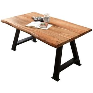 Dynamic24 Tafel 180x90cm acacia metalen houten tafel eettafel keukentafel eettafel keuken