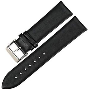 Horlogebandjes 12 mm - 24 mm, accessoires voor dameshorloges, armband van gevlochten leer, Zwart, 19mm, Armband