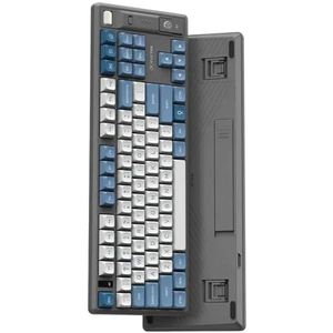 QPSJXN Bluetooth Wireless Iflytek T8 AI Intelligent mechanisch toetsenbord met drie modi en Deepseek Voice Custom voor kantoorgebruik (Blue White)