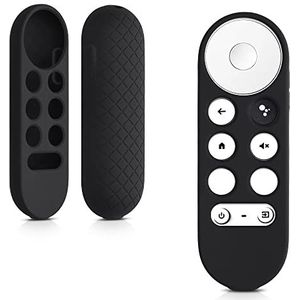 kwmobile Hoes compatibel met Google Chromecast 2020 4K / Chromecast 2022 HD, siliconen tv-afstandsbediening hoesje, beschermhoes tegen stoten stof, krassen zwart