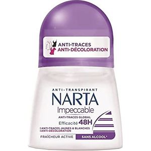 Narta Roll-on anti-transpirant, waterbestendig, 48 uur, actieve frisheid, 50 ml, 4 stuks