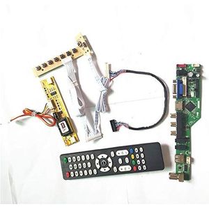 Voor M185XW01 V5 V8 LCD panel monitor T.V53 drive card board LVDS 2CCFL 30Pin toetsenbord+Remote+Inverter HDMI VGA USB AV RF DIY kit (M185XW01 V5)