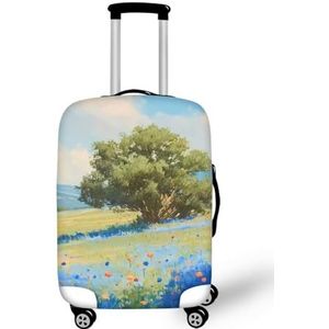Pzuqiu Bagagehoes Anti-kras Koffer Cover Bagage Reisaccessoires voor Kinderen en Volwassenen, Landschap, XL (29-32 inch suitcase)