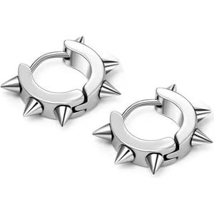 1 paar Punk Titanium stalen oor Clip/oor Stud oorbellen voor mannen vrouwen zwart doorboord/geen doorboord nep oor cirkel sieraden