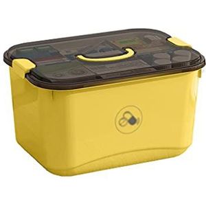 VDLLQYN, EHBO-doos Plastic EHBO-doos Medicijnopbergdoos Huishoudelijk draagbaar handvat Medische medicijnopbergdoos 11,4/14,5 inch EHBO-doos,Eerste hulp doos(Yellow,L)