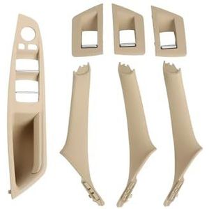 Binnendeurgreep Auto Voor BMW 5 Serie F10 F18 523 525 528 LHD RHD Auto Interieur Deurgreep Trekker 7-delige Set Auto Binnen Deurgrepen(LHD Beige)