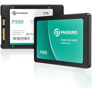 PHIXERO P500 SSD harde schijf intern 2TB 3D NAND, 2,5 inch SATA III 6 Gb/s interne solid-state drive voor laptops, desktops en gameconsoles PC