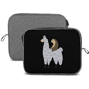 Luiaard Rijden Alpaca Laptop Sleeve Case Beschermende Notebook Draagtas Reizen Aktetas 14 inch
