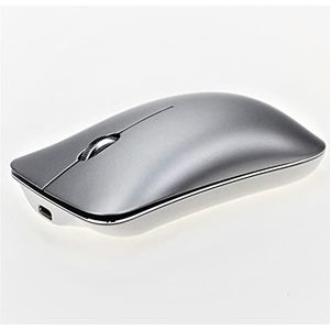 Drie-modus Draadloze 2.4g + Bluetooth 5.0+3.0 Muis Ultradunne Aluminiumlegering Oplaadbare Muis Draagbare Ergonomische Stille Muis (Zilver)