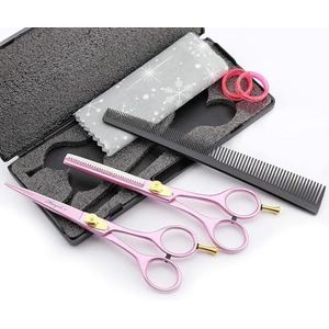 Haryali London - Kappersschaarset - Roze - 6 inch - Professionele Haarknipschaar Set - 2 Uitdunscharen