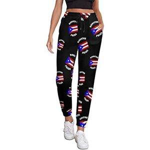 Vintage Boricua Pride Puerto Ricaanse PR vlag vrouwen atletische joggingbroek joggingbroek lounge broek met zak