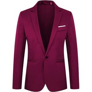 Leader of the Beauty Herenblazer voor heren, blazer, bruidegom, blazer, bruiloft, slim fit, jas, gala, smoking, herenbovenkleding, Bordeaux, S