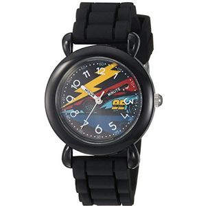 DISNEY Boys Cars 3 Analog-Quartz Watch with Silicone Strap, Black, 16 (Model: WDS000305)