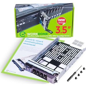 WORKDONE 3,5 inch Harde Schijf Caddy Lade Compatibel met Dell PowerEdge Servers - SAS SATA HDD Adapter slede – Voor drukke schema’s – Gebruiksvriendelijke montage – Uw bespaarde tijd is onbetaalbaar