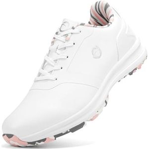 SDEQA Waterdichte leren golfschoenen voor dames, casual, spikeloze golfschoenen, ademend, grote maten,A,36 EU