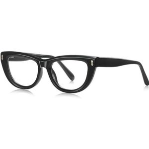 moomoobird Fashion bril anti-blauw licht TR90 montuur bril cat eye bril montuur voor mannen vrouwen, Zwart met helder