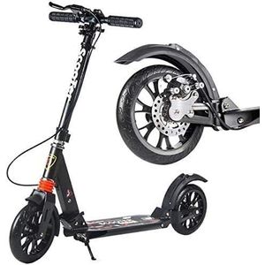Scooter for volwassenen Opvouwbare kick-scooter for volwassen jeugd Kinderen - Grote wielen Handrem Deluxe aluminium zweefvliegtuig Dubbele vering en verstelbare hoogte 330 lbs capaciteit (Color : Bl