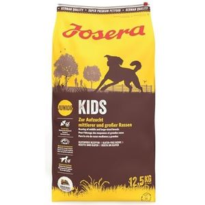 JOSERA Kids (1 x 12,5 kg), puppyvoer voor middelgrote en grote rassen, zonder tarwe, super premium droogvoer voor groeiende honden, 1 stuk verpakt