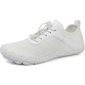 kumosaga Wandelschoenen Barefoot schoenen voor dames, antislip schoenen met brede neus op blote voeten, ademende hardloopschoenen for dames for sport en buitenactiviteiten (Color : White, Size : 40