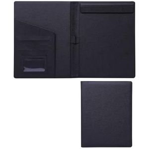 Ringband, A4 PU leren padfolio map organizer met schrijfblok multicolor(Schwarz)