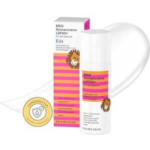 Phametra MED Zonnecrème SPF 50+ KIDS | Zeer hoge bescherming voor de allergische en gevoelige huid | Zonder octocrylene | UVA + UVB bescherming | Waterdicht | Zonder parfum | Veganistisch | Zonder microplastics | 50ml