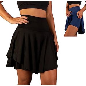Ayana Skirt with Pockets and Shorts, High Waisted Athletic Golf Skorts Skirts, Tennis Skirts, 2023 New Eflamia Skirt (S,Black)
