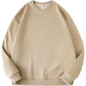 Leader of the Beauty Unisex oversized sweatshirt met ronde hals heren pullover truien lange mouwen herfst outfits 2024, Kaki, S