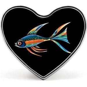 Kleurrijke Vis Pin Badge Hartvormige Identiteit Pins Broches Knop Badges Voor Hoeden Jassen Decor