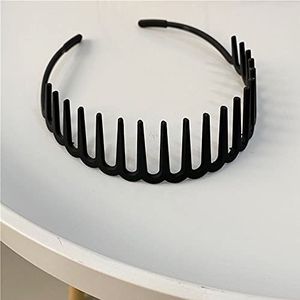 Temperamentvolle haarband voor heren, zwart, haaraccessoires, hoofdband, eenvoudige kleur, antislip, hoofdtooi (zwart)