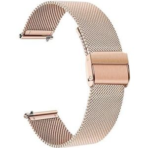 Roestvrij Stalen Bandjes fit for Garmin Forerunner 55 245 645M Smart Horloge Band Metalen Armband Riemen fit for aanpak S40 S12 S42 Correa (Color : Style 2 Rose Gold, Size : 20MM)