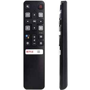 Vsnetwork vervangende afstandsbediening RC802V FMR1 compatibel met TCL Android TV P8M P715 P615 43P615 43P715 32S615 Smart TV LCD LED 3D HDTV Netflix-knop